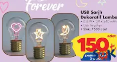 FOREVER USB ŞARJLI DEKORATİF LAMBA fiyat ve kampanya bilgisi